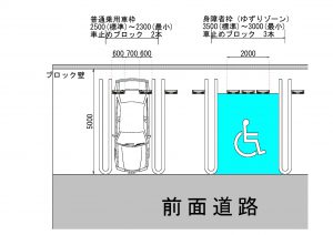 HP用駐車レイアウト車止め